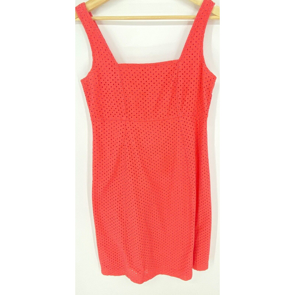 Women's GAP Maternity Size Small S Lined Eyelet Dress 100% Cotton Coral , 1312